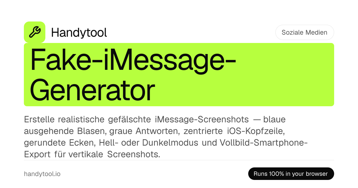 Fake iMessage Generator — Kostenloser iPhone Textnachricht-Mockup-Maker