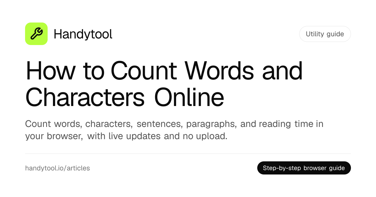 How to Count Words and Characters Online · Handytool