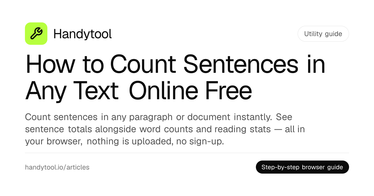 How to Count Sentences in Any Text Online Free · Handytool