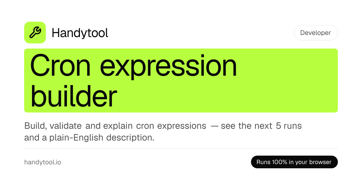 Cron Expression Builder — Validate and Explain Cron Schedules