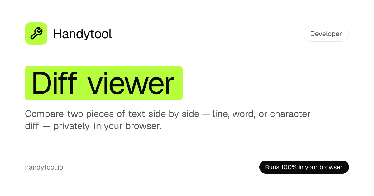 Diff Viewer — Compare Two Texts Online (Line, Word, Char)