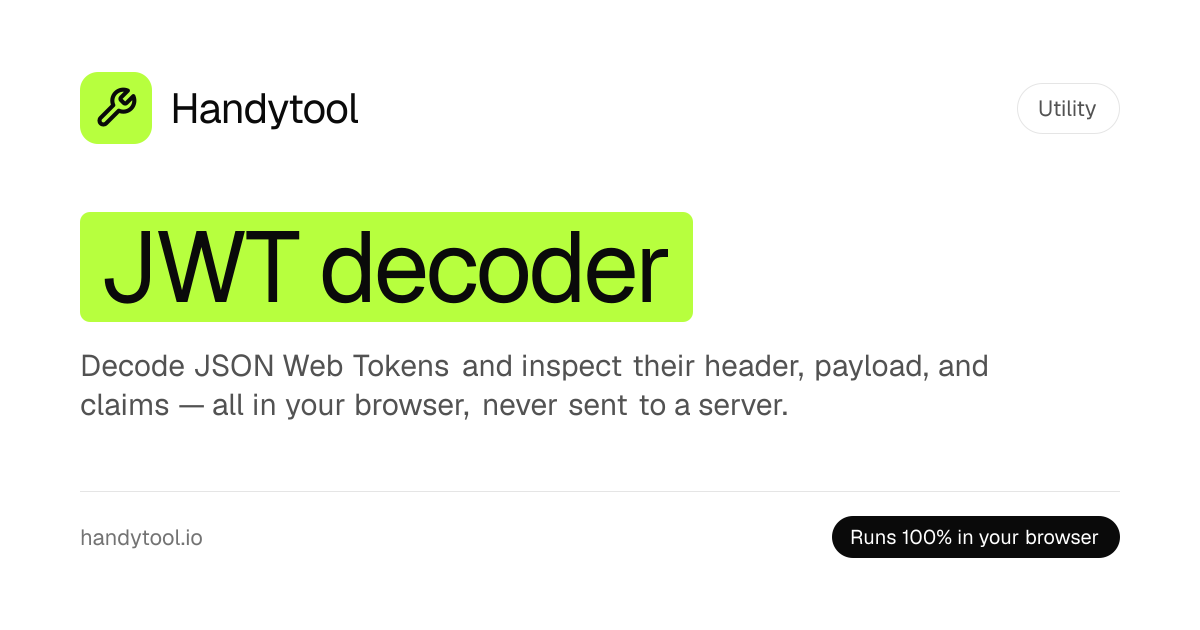 JWT Decoder — Free Online JSON Web Token Parser & Inspector