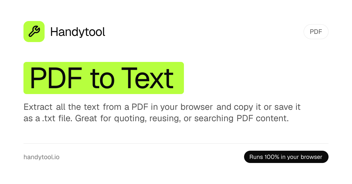 PDF to Text — Extract & Copy Text From PDF Free | Handytool