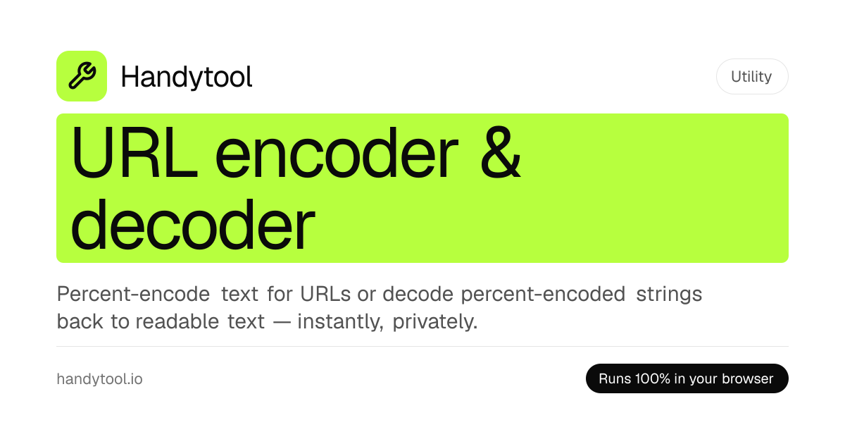 URL Encoder & Decoder — Free Online Percent-Encoding Tool
