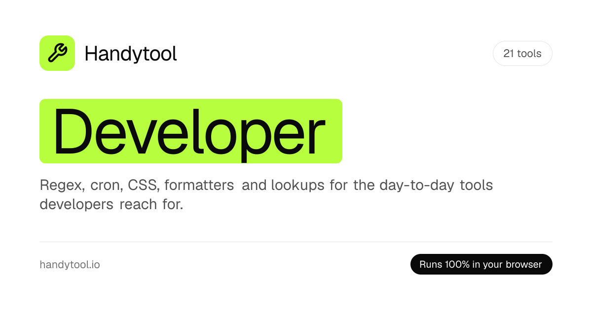 Developer · Handytool