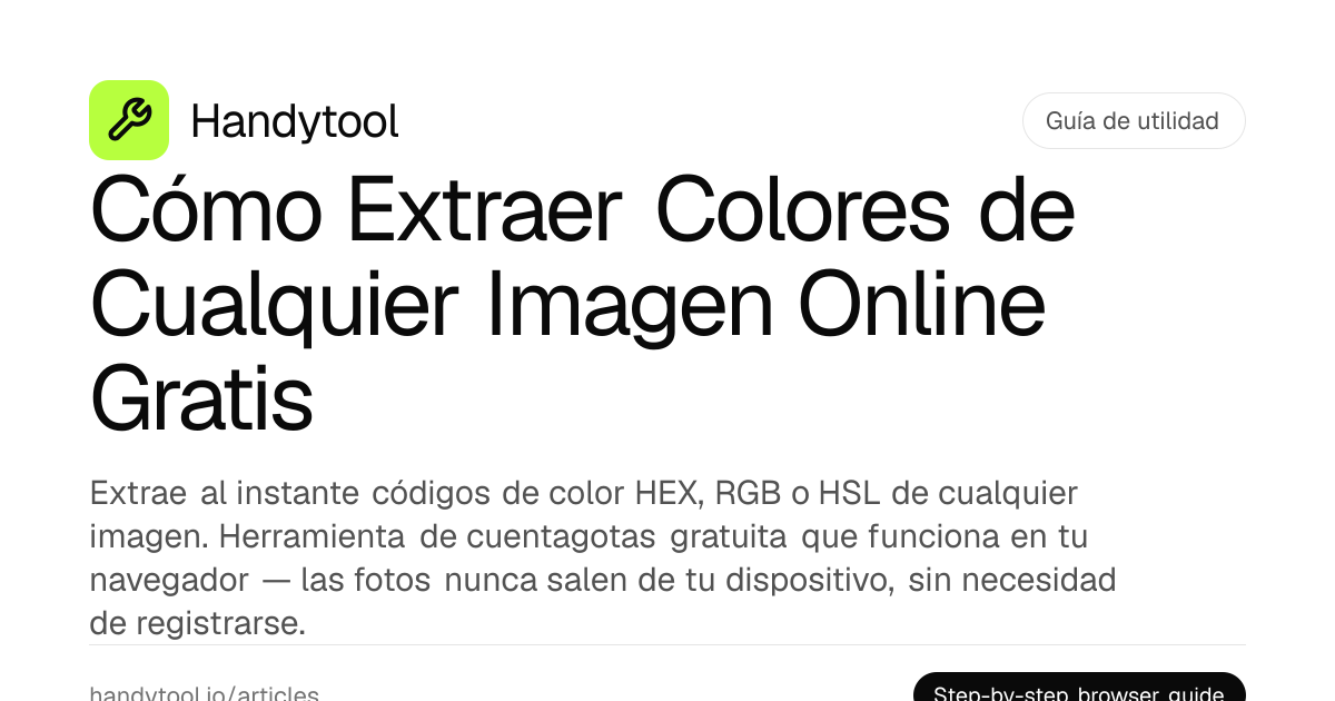Cómo Extraer Colores de Cualquier Imagen Online Gratis · Handytool
