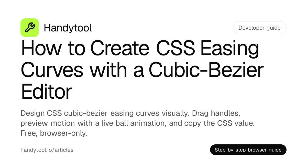 Cara Membuat Kurva Easing CSS dengan Editor Cubic-Bezier · Handytool