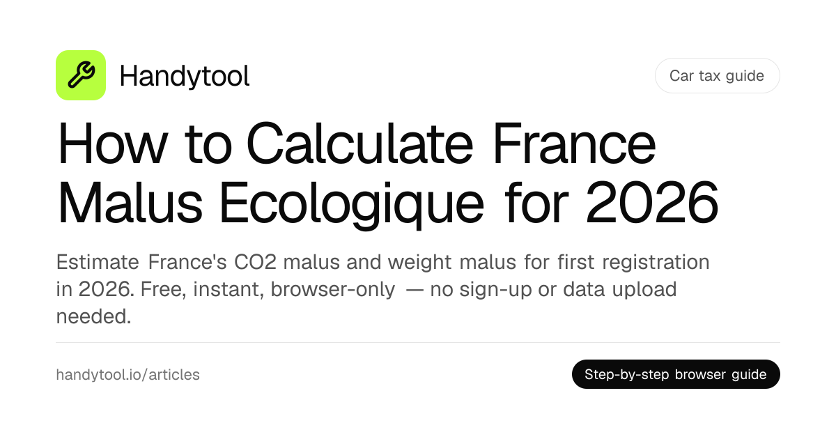 2026年フランスMalus Ecologiqueを計算する方法 · Handytool