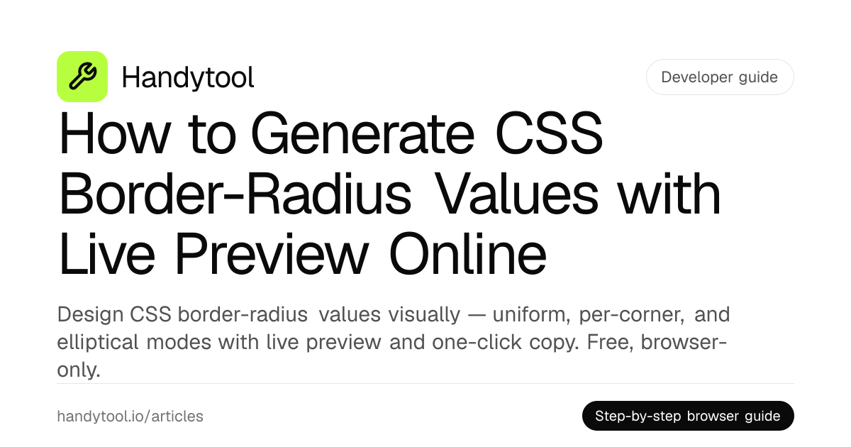 How to Generate CSS Border-Radius Values with Live Preview Online ...