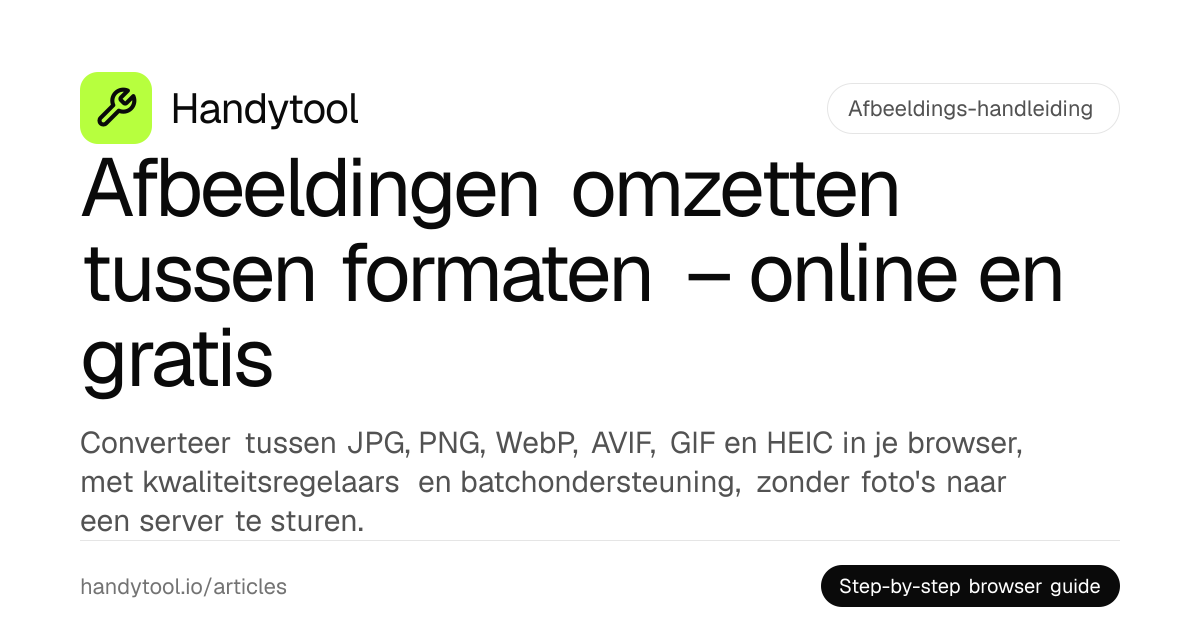 Afbeeldingen omzetten tussen formaten – online en gratis · Handytool