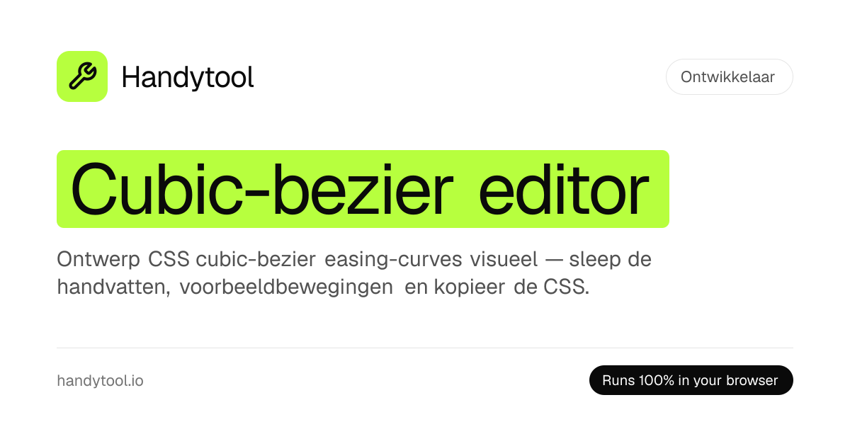 Cubic-Bezier Editor — CSS Easing Curve Generator