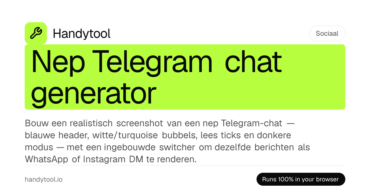 Fake Telegram Chat Generator — Gratis Telegram screenshot mockup