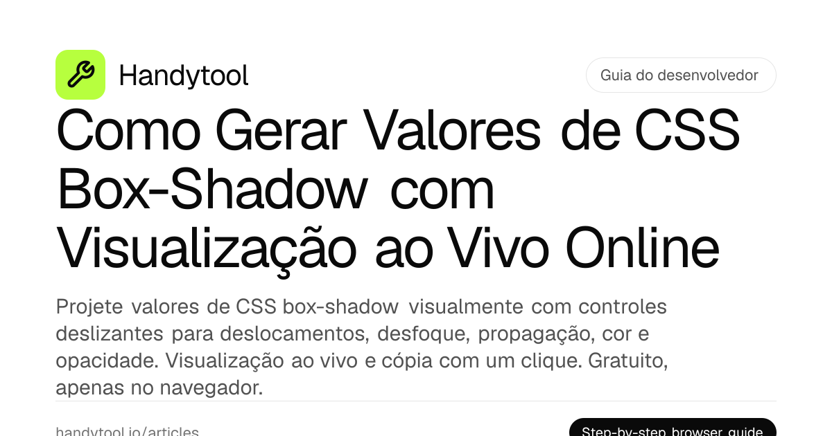 Como Gerar Valores de CSS Box-Shadow com Visualização ao Vivo Online ...