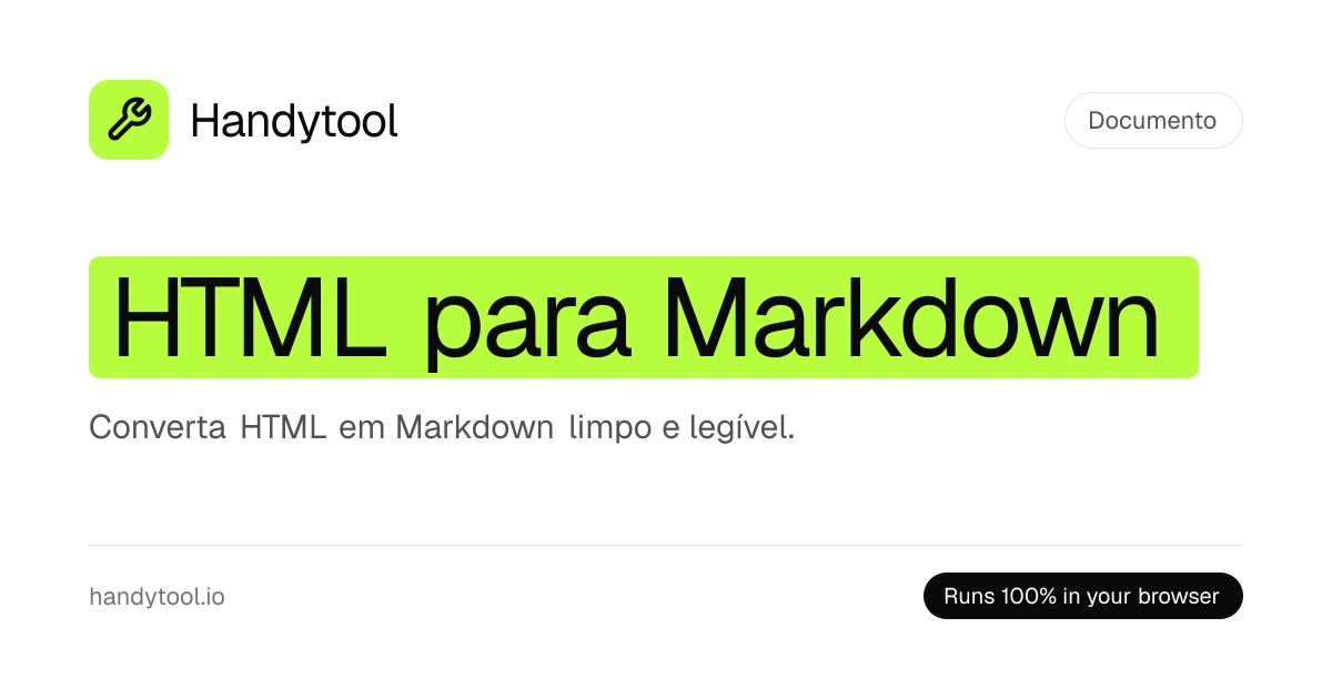 HTML para Markdown Online Grátis — HTML em MD | Handytool