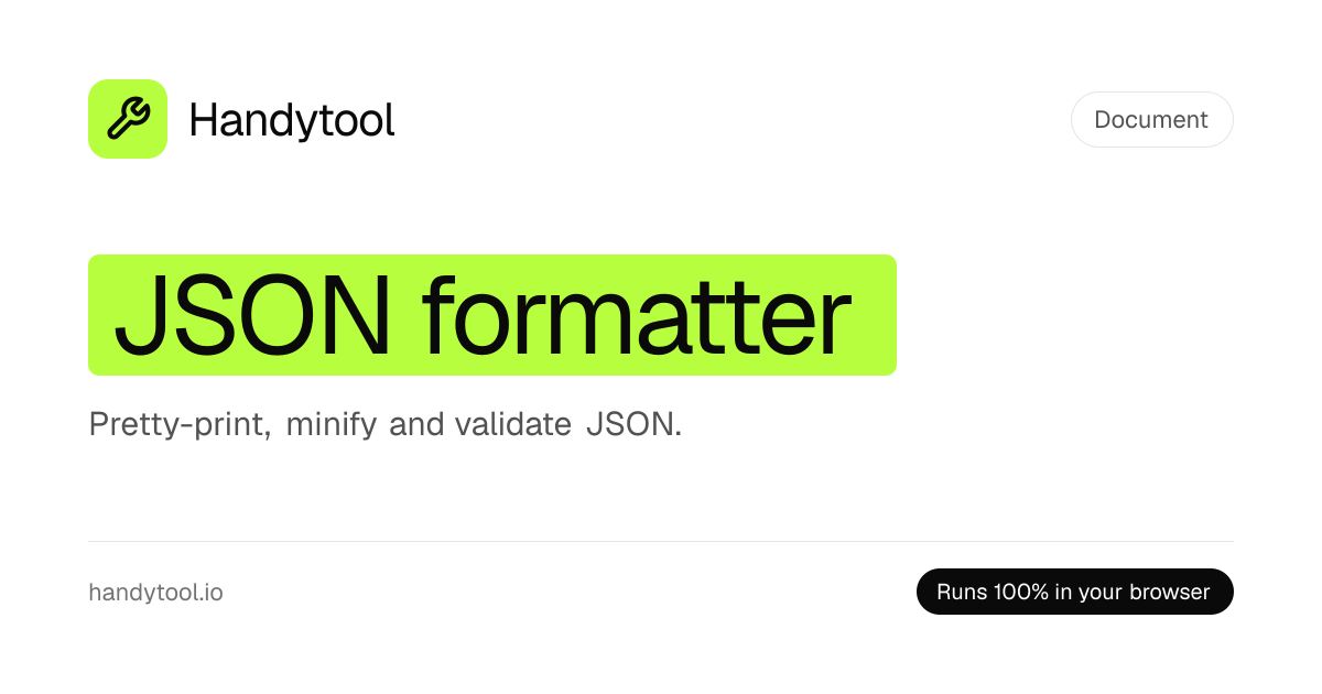 JSON Formatter — бесплатное форматирование, минификация и валидация JSON